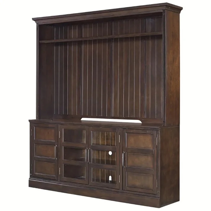 Parker House Shoreham 76″ TV Console with Hutch in Brown SHO#412-MDR;SHO#405-MDR CLOSEOUT CODE:UNIV10 for 10% Off