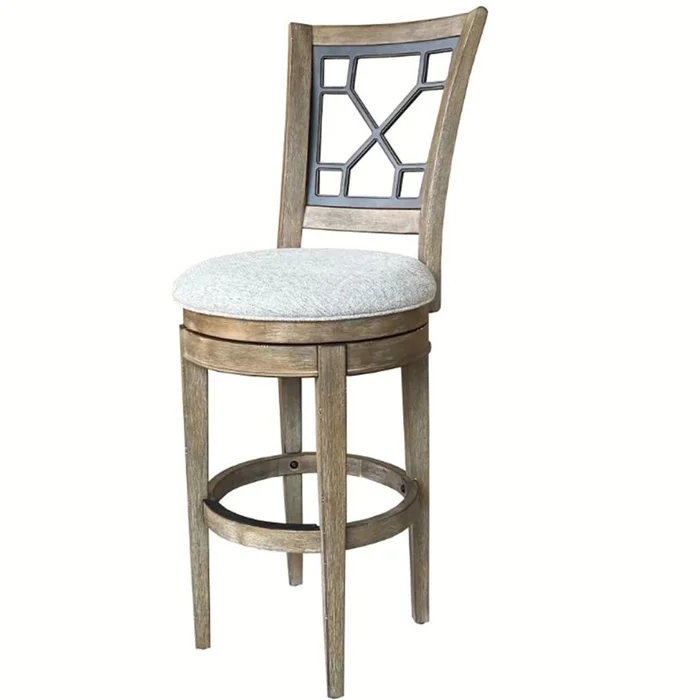 Parker House Sundance Swivel Bar Stool Grid Back in Beige DSUN#2230S-SS (Set of 2) CLOSEOUT CODE:UNIV10 for 10% Off