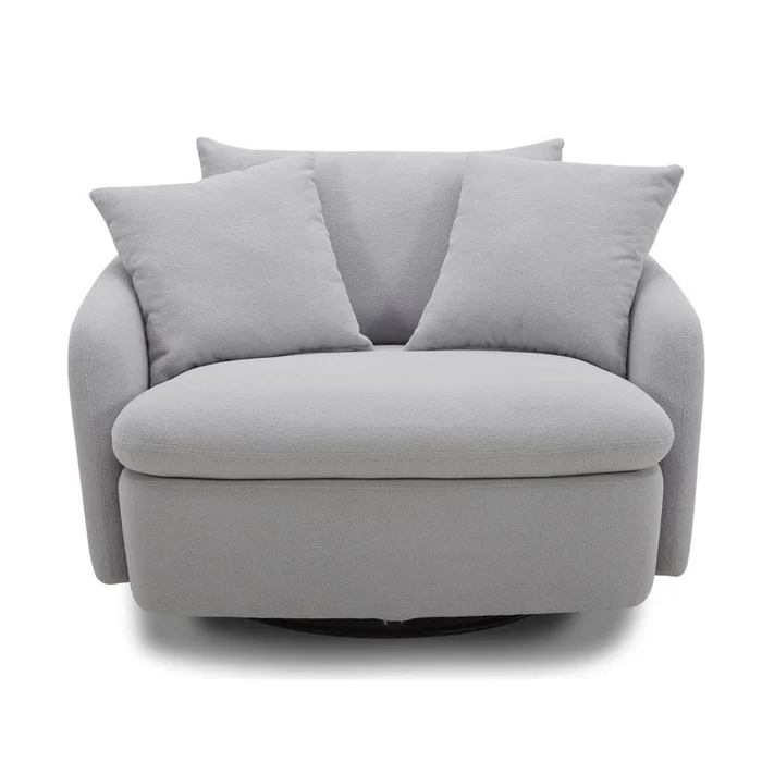 Parker Living Boomer Large Swivel Chair w/ 2 Toss Pillows in Dame Dove Grey SBMR#912S-DMDV PROMO CODE:UNIV10 for 10% Off