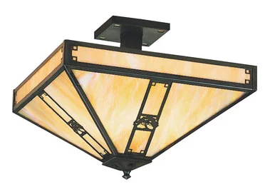 Pasadena Four Light Ceiling Mount in Rustic Brown (37|PIH-16OF-RB)