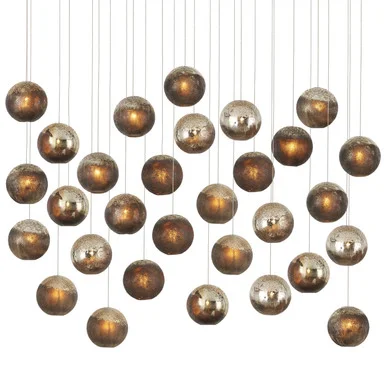 Pathos Collection 30 Light Pendant in Antique Silver/Antique Gold/Matte Charcoal (142|9000-1017)