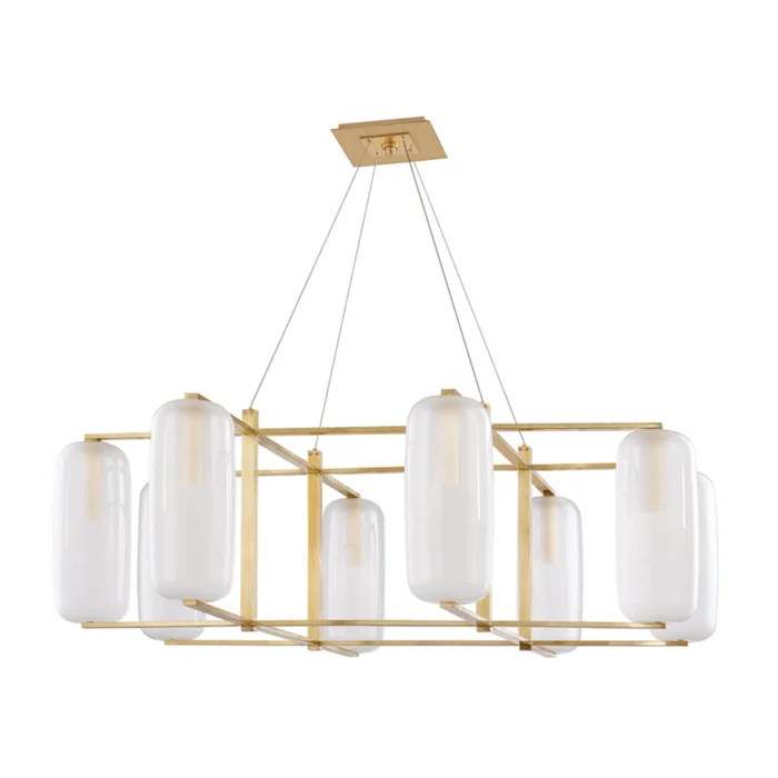 Pebble 8-Light Chandelier in Aged Brass 48L x 48W x 15.75H