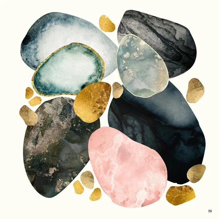 Pebble Abstract Giant Art 72×72 Wall Art|uvre dart murale Giant Art Pebble Abstract 72×72