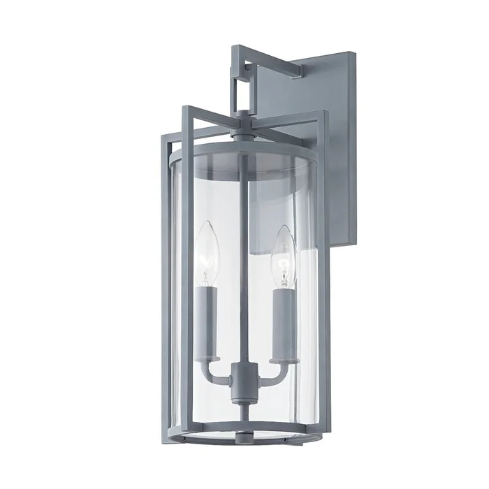 Percy Two Light Outdoor Wall Sconce in Weathered Zinc (67|B1142-WZN)