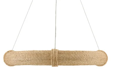 Portmeirion Collection Eight Light Chandelier in Satin Black/Abaca Rope (142|9000-0804)