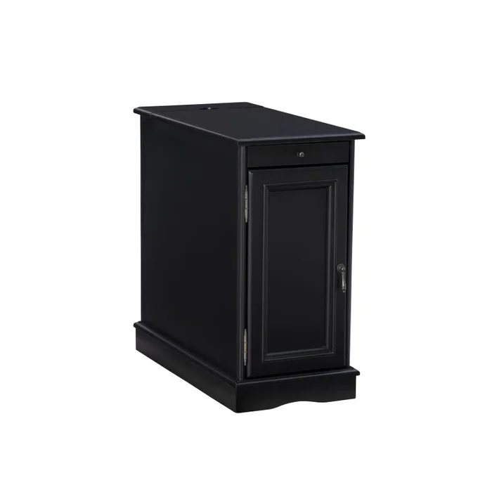 Powell Barron Black Accent Table w/ USB 15A2017BA
