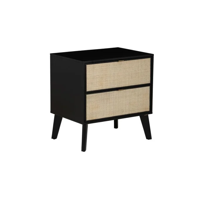 Powell Collett Cane 2 Drawer Nightstand Black D1309R20NSB