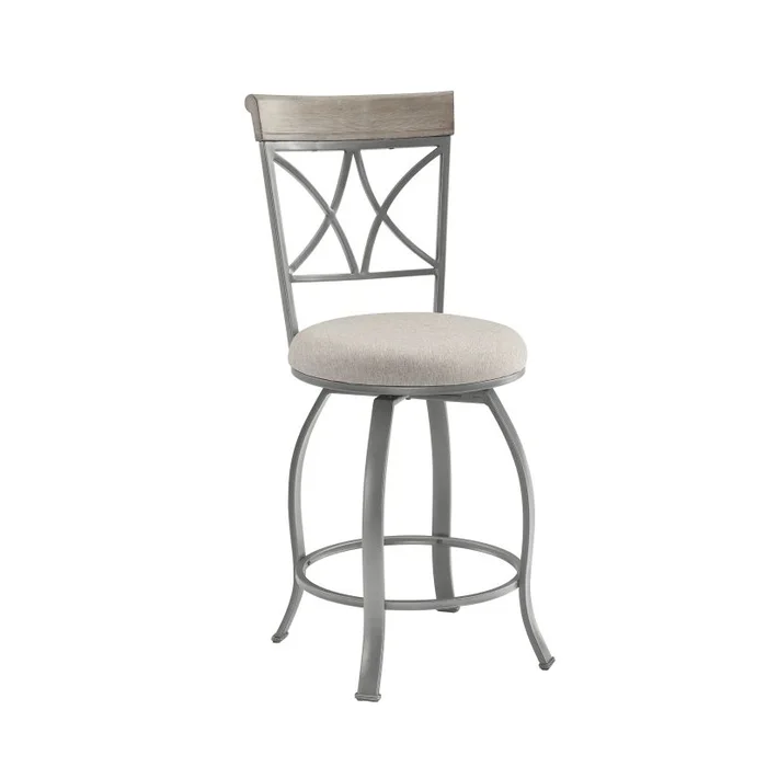 Powell Hamilton Pewter Swivel Counter Stool D1481D21CSP