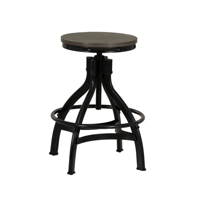 Powell Hawkford Adjustable Height Backless Stool Grey (Set of 2) D1498LD23STLGRY
