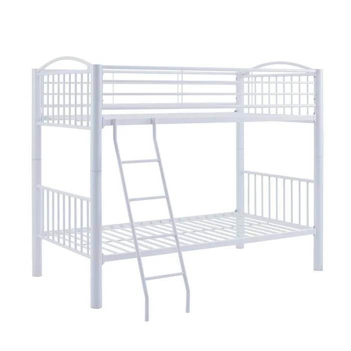 Powell Heavy Metal Twin over Twin White Bunk Bed D1384Y20W