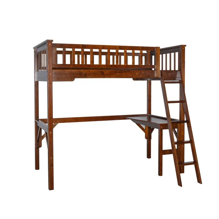 Powell Levi Twin Study Loft Bed Espresso D1532Y23E