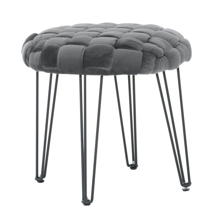 Powell Shadbury Round Stool Grey D1374S20RBG