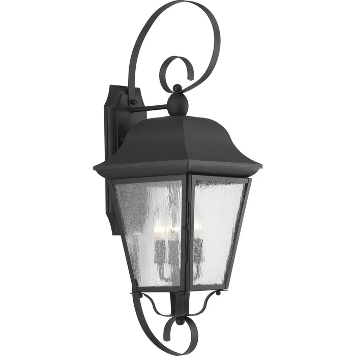 Progress Kiawah 3-LT Outdoor Large Wall-Lantern – Black – P560012-031