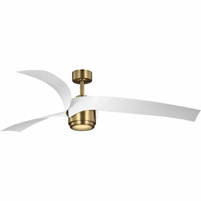 Progress Lighting P250112-163-30 Insigna Contemporary Vintage Brass LED Ceiling Fan
