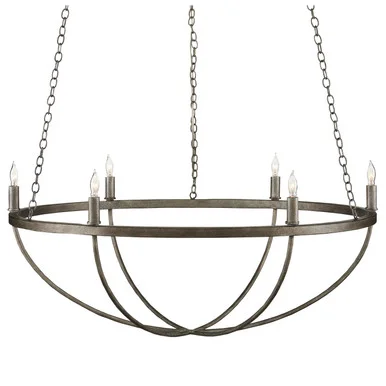 Quillian Black Chandelier Six Light Chandelier in Light Molé (142|9000-0942)