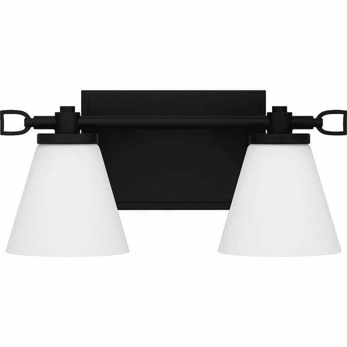Quoizel DNL8613MBK Daniels Matte Black LED 2-Light Bathroom Lighting Sconce