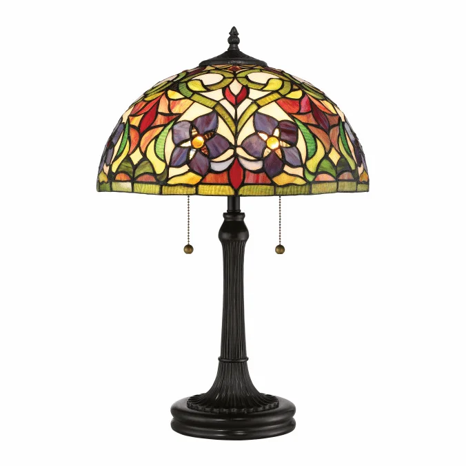 Quoizel TFVT6323VB Violets Tiffany Vintage Bronze Table Lamp Lighting