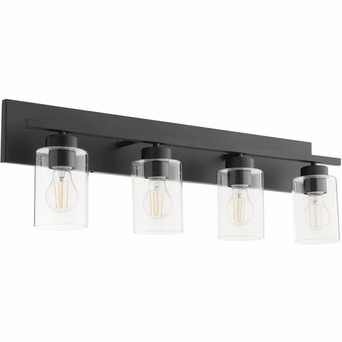 Quorum 5012-4-59 Carter Contemporary Matte Black 4-Light Bath Lighting Sconce