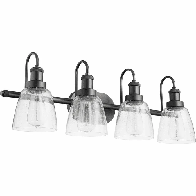 Quorum 508-4-59 Matte Black 4-Light Bath Wall Sconce