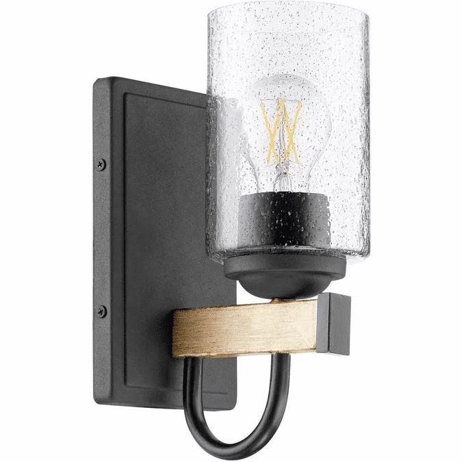 Quorum 5140-1-69 Modern Noir with Driftwood finish Wall Lamp