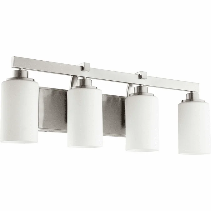 Quorum 5207-4-65 Lancaster Modern Satin Nickel 4-Light Bathroom Wall Sconce