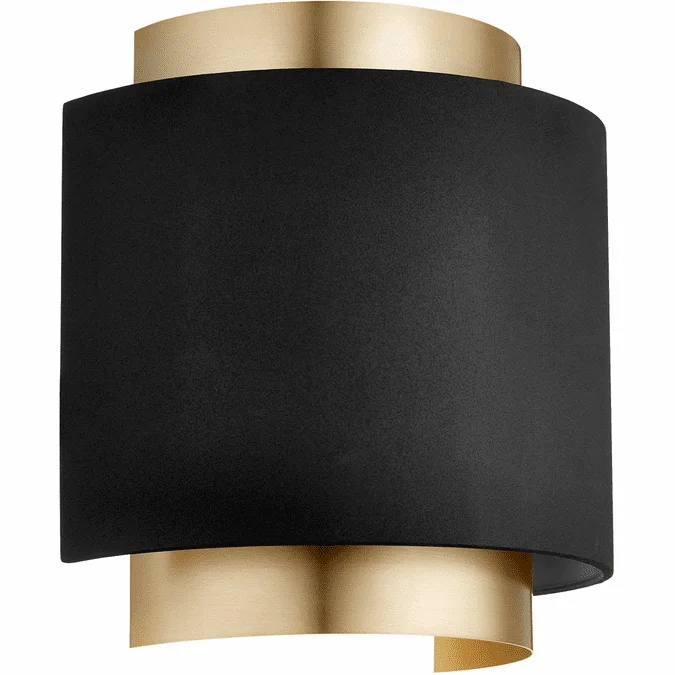 Quorum 5610-6980 Modern Noir with Aged Brass Wall Lamp