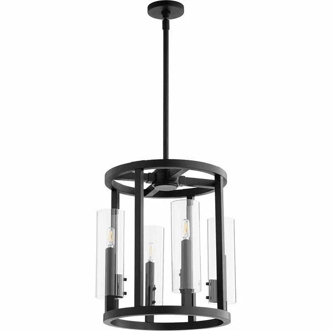 Quorum 8277-4-69 Harbin Contemporary Textured Black Foyer Light Fixture