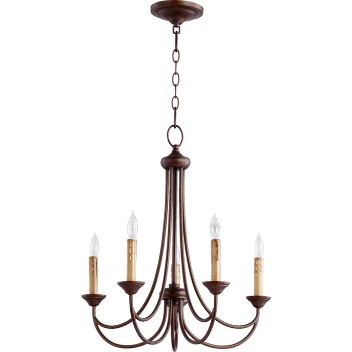 Quorum Brooks 5-LT Candle Chandelier – Oiled Bronze – 6250-5-86