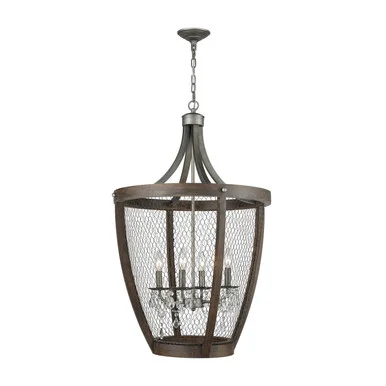 Renaissance Invention Four Light Pendant in Aged Wood (45|1140-034)