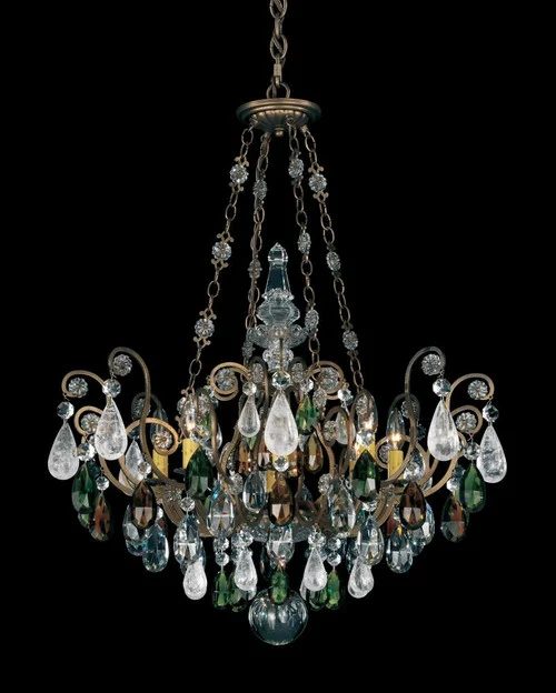 Renaissance Rock Crystal 8 Light 120V Pendant in Black with Clear Crystal and Rock Crystal (168|3587-51CL)