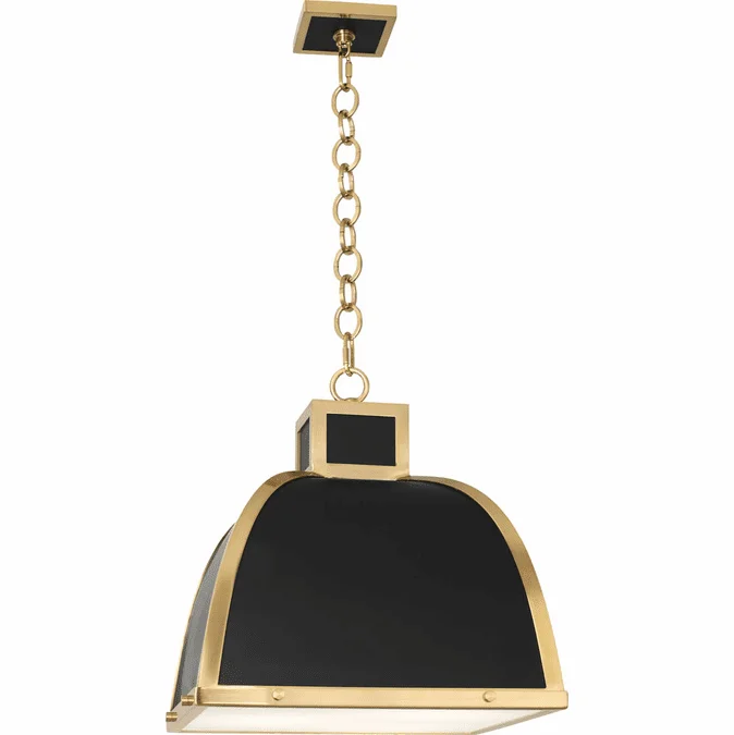 Robert Abbey 1444 Ranger Modern Matte Black Painted with Brass Hanging Light