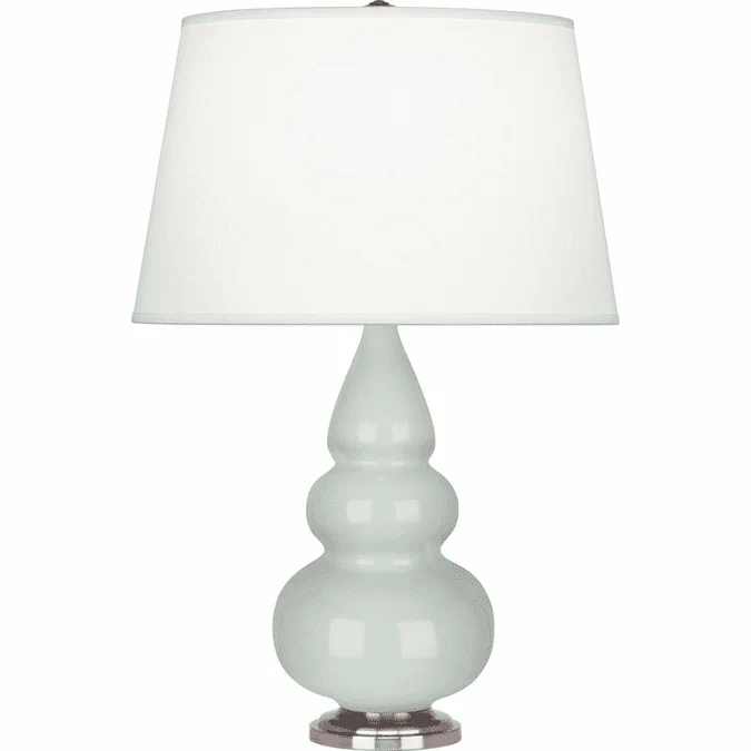 Robert Abbey 258X Triple Gourd Celadon Glazed Ceramic with Antique Silver 24″ Lighting Table Lamp