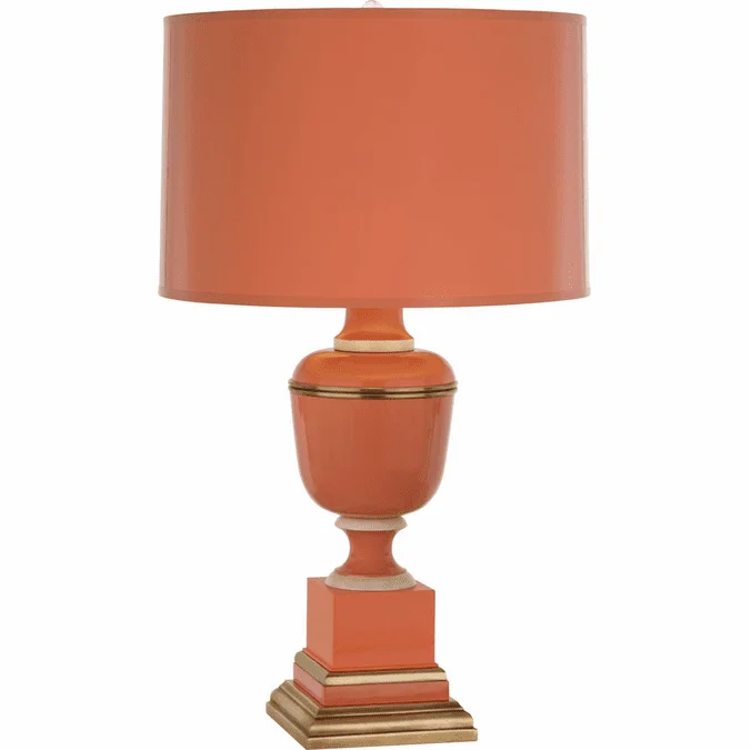 Robert Abbey 2600 Annika Tangerine Lacquered Paint with Natural Brass and Ivory 29.5″ Table Lighting
