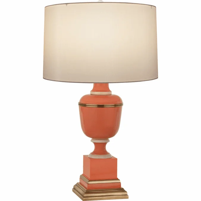 Robert Abbey 2600X Annika Tangerine Lacquered Paint with Natural Brass and Ivory Crackle 29.5″ Table Lamp Lighting
