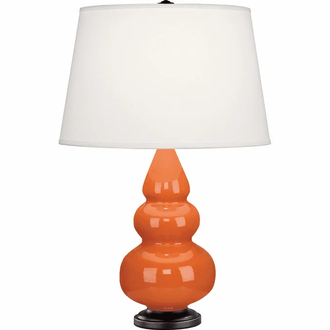 Robert Abbey 262X Triple Gourd Pumpkin Glazed Ceramic with Deep Patina Bronze 24″ Lighting Table Lamp