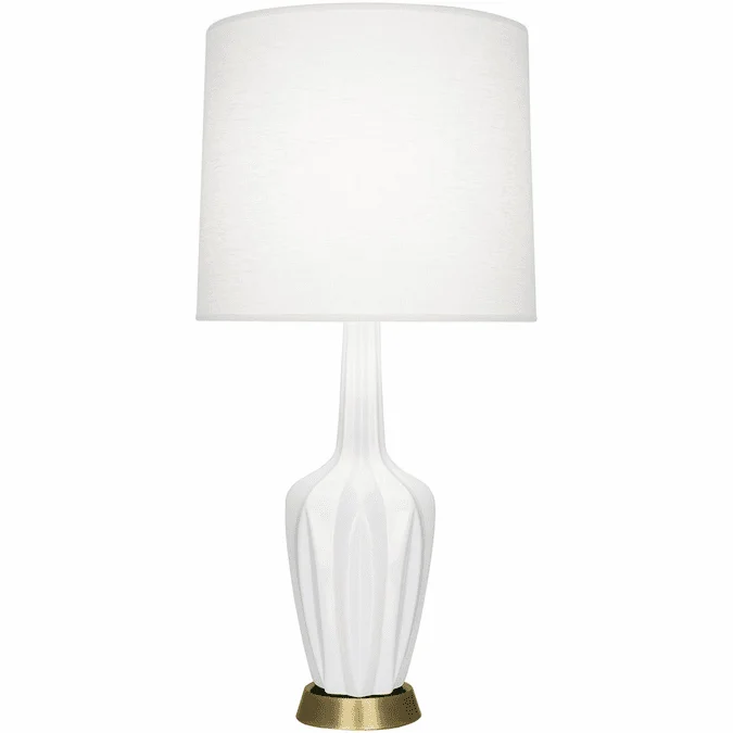 Robert Abbey DY36 Emma Contemporary Daisy Glazed Ceramic with Warm Brass Table Top Lamp