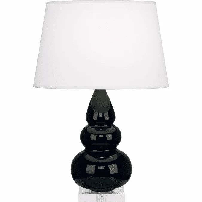 Robert Abbey OS33X Triple Gourd Contemporary Lily Glazed Ceramic Small Table Top Lamp