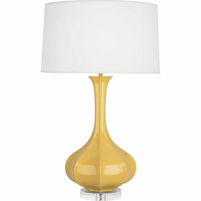 Robert Abbey SU996 Pike Sunset Yellow Glazed Ceramic with Lucite 33″ Table Lamp Lighting