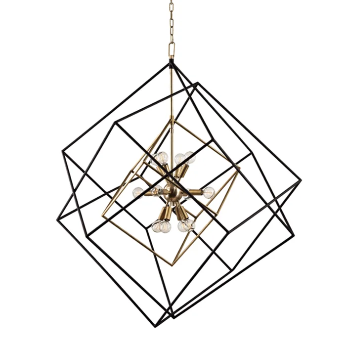 Roundout 12-Light Chandelier in Aged Brass 34L x 34W x 44.75H