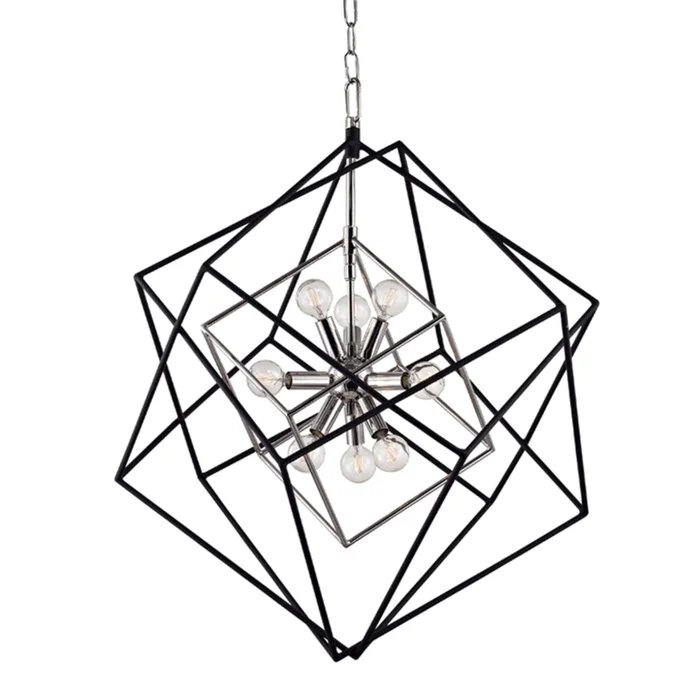 Roundout 9-Light Chandelier in Polished Nickel 26L x 26W x 30.5H