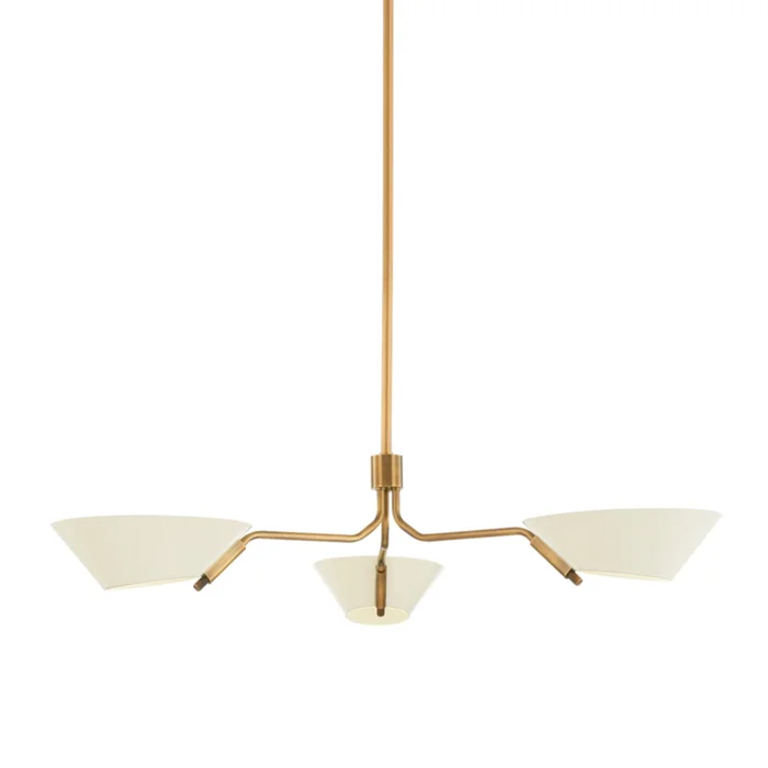 Sacramento Chandelier 3-Light LED in Patina Brass And Soft Sand 43L x 43W x 8.25H
