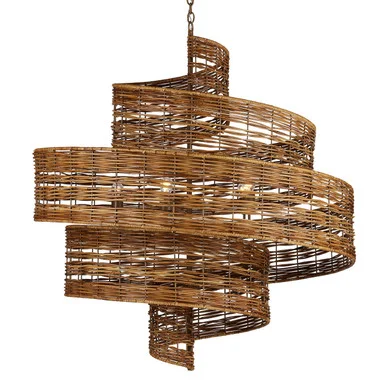 Saisei Collection Five Light Chandelier in Khaki/Natural Rattan (142|9000-0925)