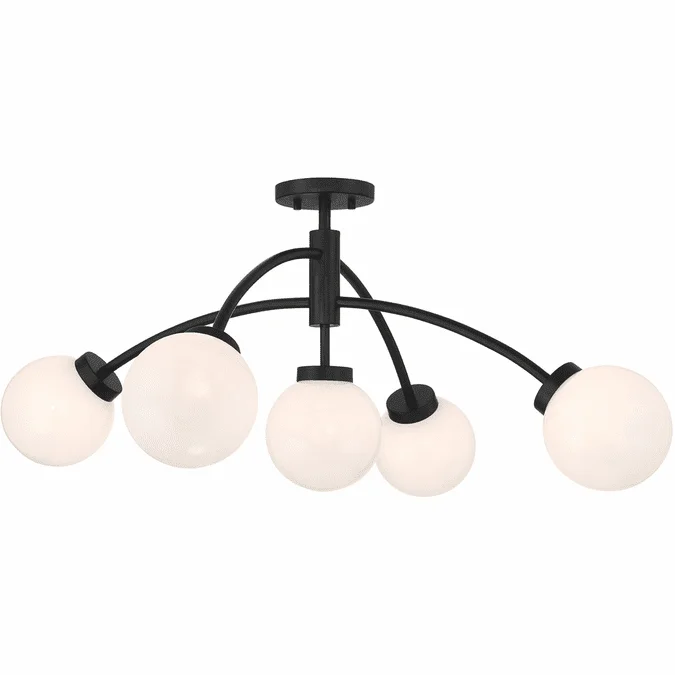 Savoy House 6-6199-5-89 Redfield Modern Matte Black Ceiling Light