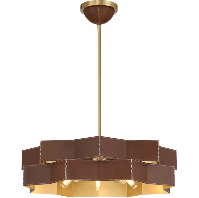 Savoy House 7-2749-5-322 Atherton Contemporary Warm Brass Pendant Light Fixture
