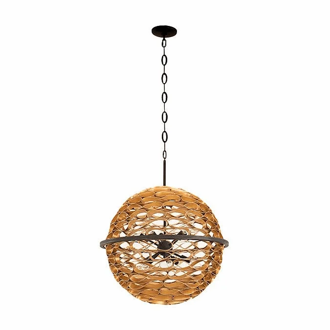 Savoy House 7-9352-10-46 Ventura Modern Matte Black and Gold Pendant Light