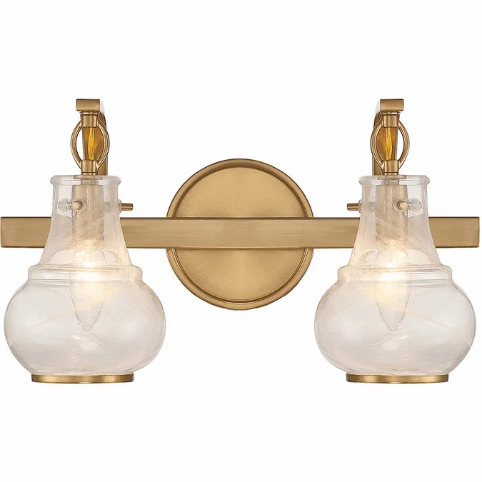 Savoy House 8-4417-2-322 Adams Contemporary Warm Brass Bathroom Light Fixture