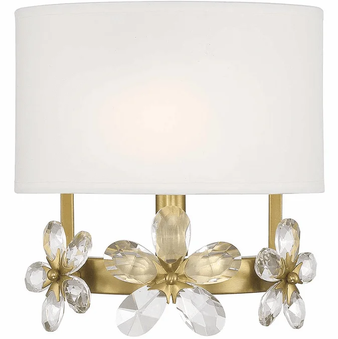 Savoy House 9-4364-1-322 Dahlia Crystal Warm Brass Lighting Wall Sconce