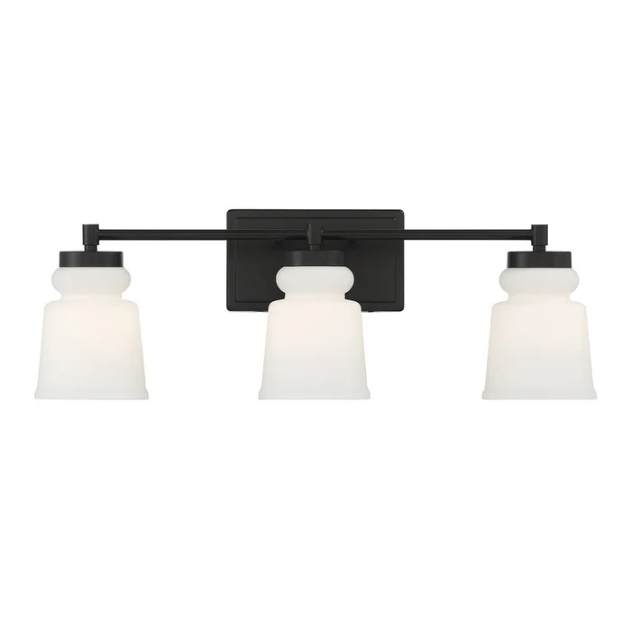 Savoy House Meridian 3-Light Bathroom Vanity Light – Matte Black – M80058MBK