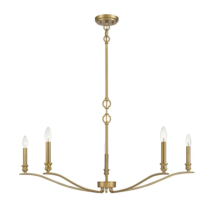 Savoy House Meridian 5 Light Chandelier – Natural Brass – M10086NB