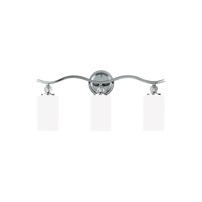 Sea Gull Englehorn 3-LT Wall/Bath Light – Chrome / Optic Crystal – 4413403-05